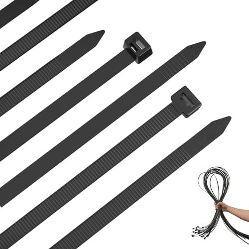 結束バンド 黒 1000mm 大きなケーブルタイ セルフロッ エクストラロングタイラップ 屋内外 耐久 UV耐性 結束バンド 繰り返し 結束バンド 15本入