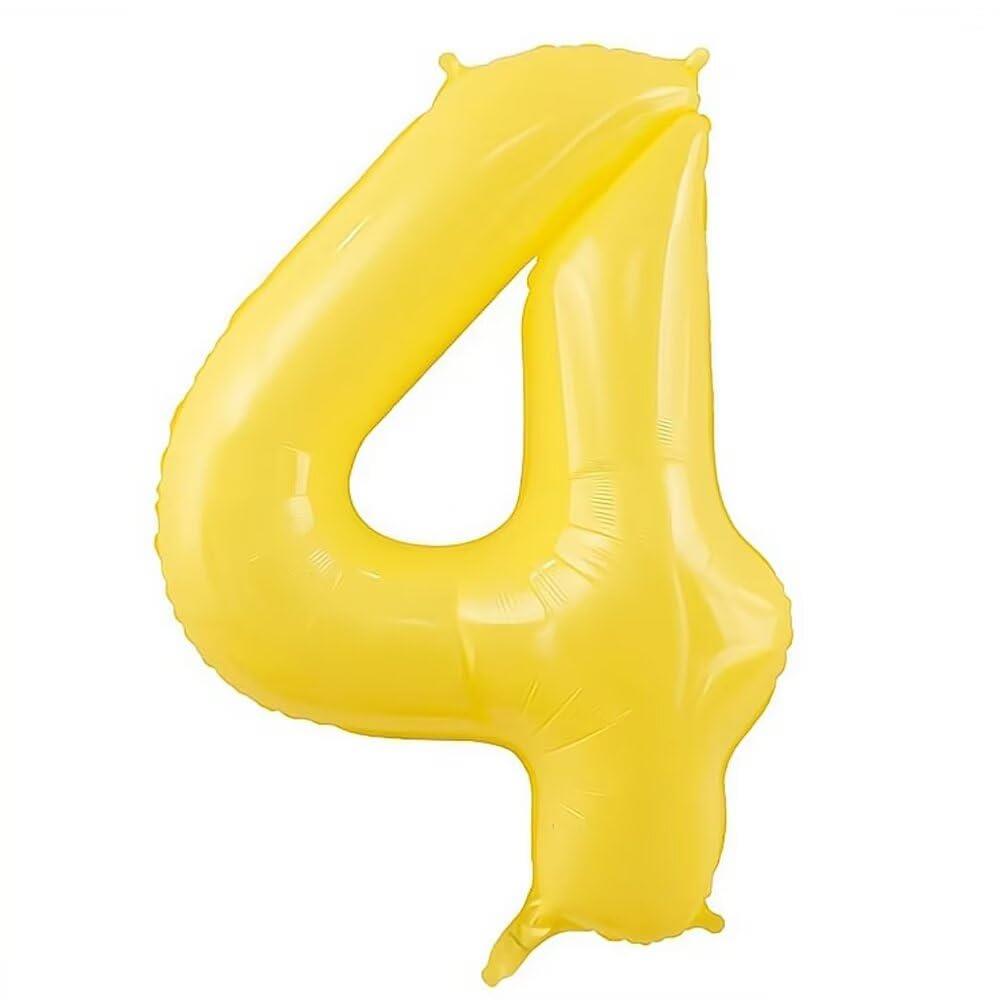 Vthoviwa 40インチ バルーンアルミ4 ヘリウム風船 数字バルーン4ロイエロー 0123456789,10-19,20-29,30,40,50,60,70,80,90,100 誕生日 カーニバル 飾り付け記念日パーティー装飾ロ4 男女兼用 大きい しじヘリウム