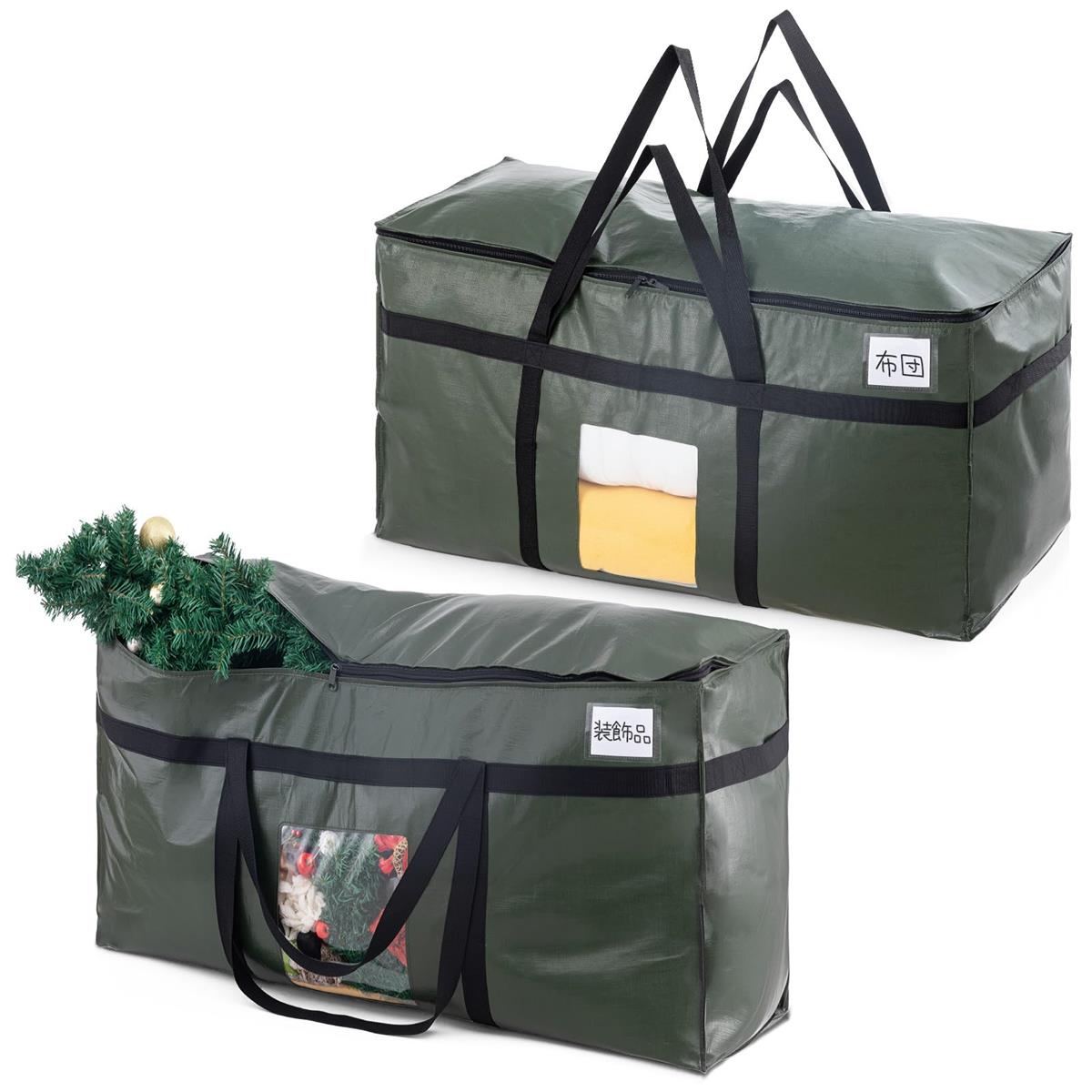 TAILI 大きいバッグ 収納ケース 特大引越し 2個パック 布団収納 大容量 透明窓 防塵防水バッグ 折りたたみ式 大型収納カバン キャンプ 旅行 収納用 耐荷重 グリーン