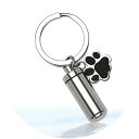 ロケットペンダント ペットネックレス カプセル カプセル ネックレス 骨入れ キーホルダー ペンダント お守り 猫 犬 遺骨 ペット肉球 完全防水型 高い耐久性と密封性 ステンレス製