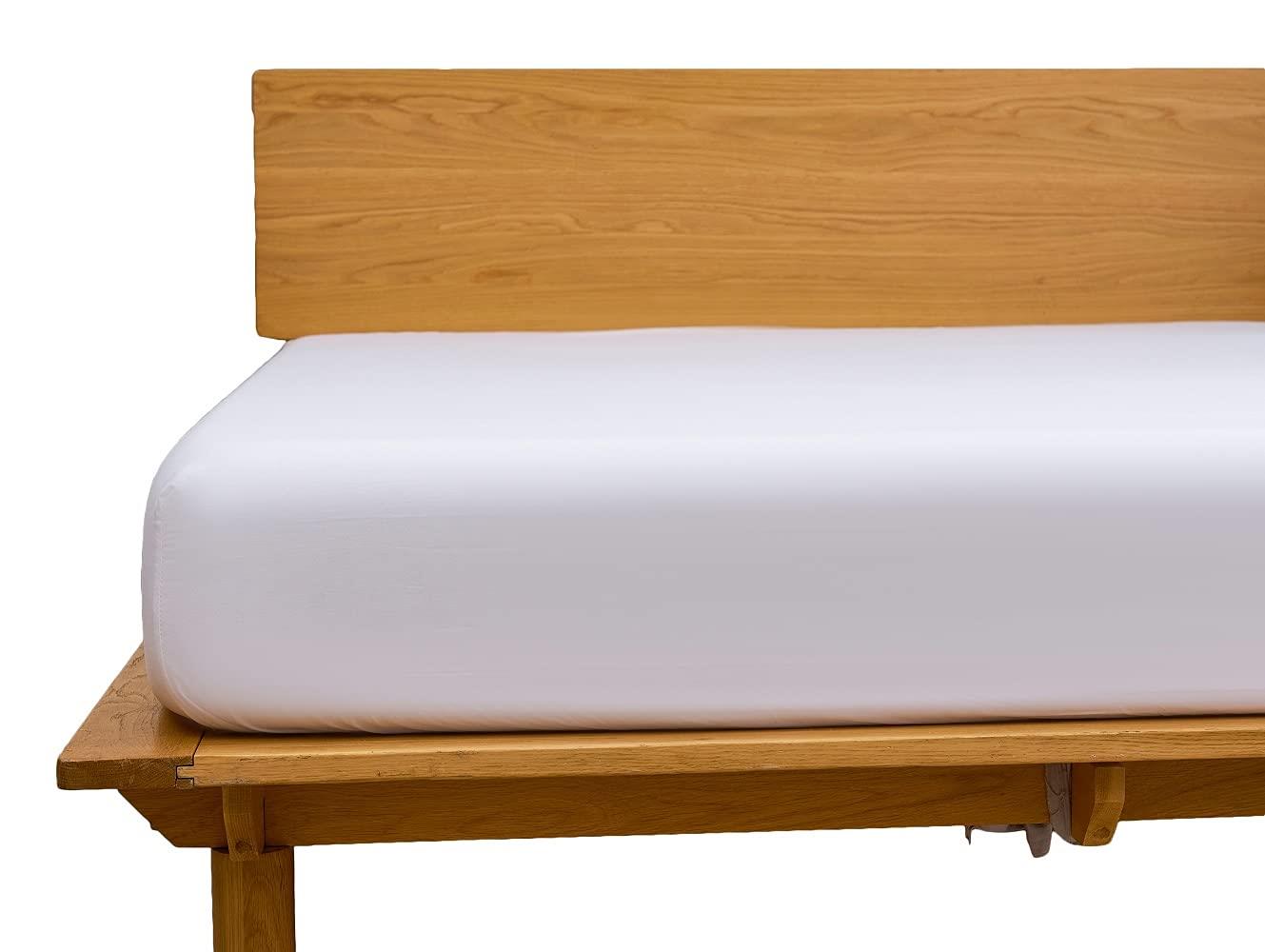 ボックスシーツ シングル 白 綿100％ ベッドシーツ 平織り マットレスカバー ベット用 防ダニ 抗菌 BOXシーツ ホワイト