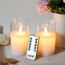 【2点セット】AnnTec LEDキャンドルライト ロウソク 本物の炎のようにゆらめく 暖色光 火を使わない ゆらゆら揺れる 安全 省エネ 専用リモコン付き 明るさ調整 LEDロウソク LEDキャンドル 電池式 (直径7.5cm×高さ10cm) (ホワイト)