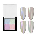 ミラーパウダー パレット 固形 ネイルパウダー 4色セット ミラーネイル パウダー ネイルアート ジェルネイル レジン メタリックパウダー チップ付き (H)