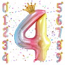 Chisafly 誕生日バルーン 風船 バルーン 誕生日 数字 王冠付き 接着剤付き バスディーバルーン 40インチ 大きい アルミ ストロー付き 装飾 結婚式 記念日 卒業 パーティー (4)(3)