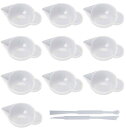 YFFSFDC レジン道具 調色パレット 10枚+調色スティック 2本セット シリコン製 UVレジン用ツール 柔らかい DIY 手芸 UVレジン用具 半透明 ハンドメイド道具