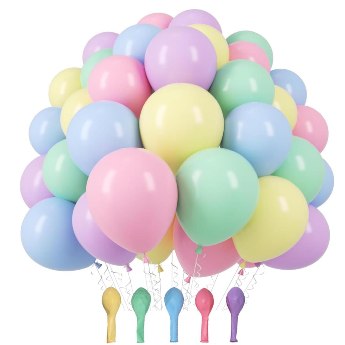 LilyZheng 風船 マカロンバルーン 10インチ 110個セット パステルカラー 多色アソート風船 ラテックスバルーン 誕生日パーティー 結婚式 イベント 飾り付け ガーデンパーティー 新年 お祝い 子供会