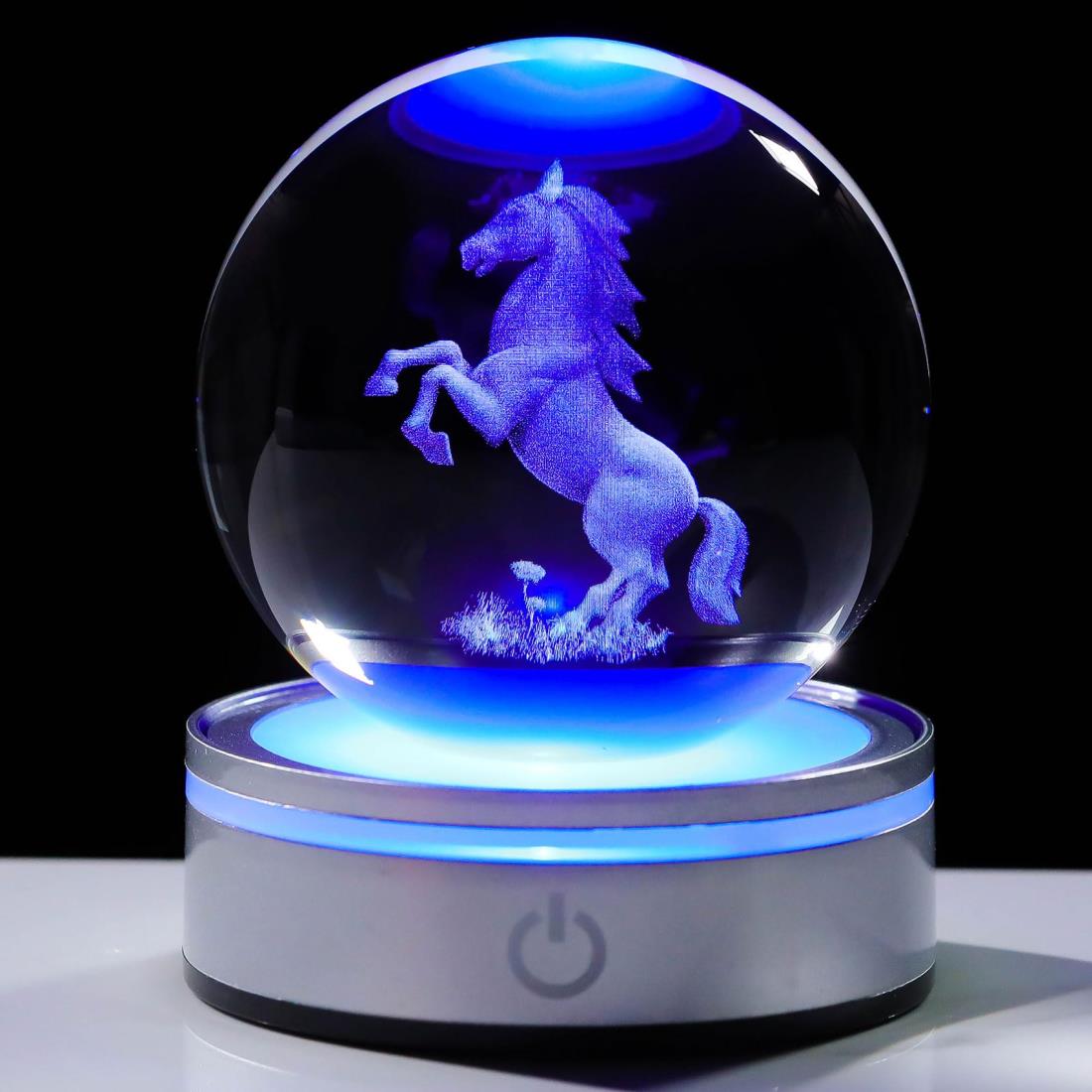 Kertari K9 クリスタル ボール 馬 グッズ 3D スノードーム 誕生日プレゼント 男性 女 ...