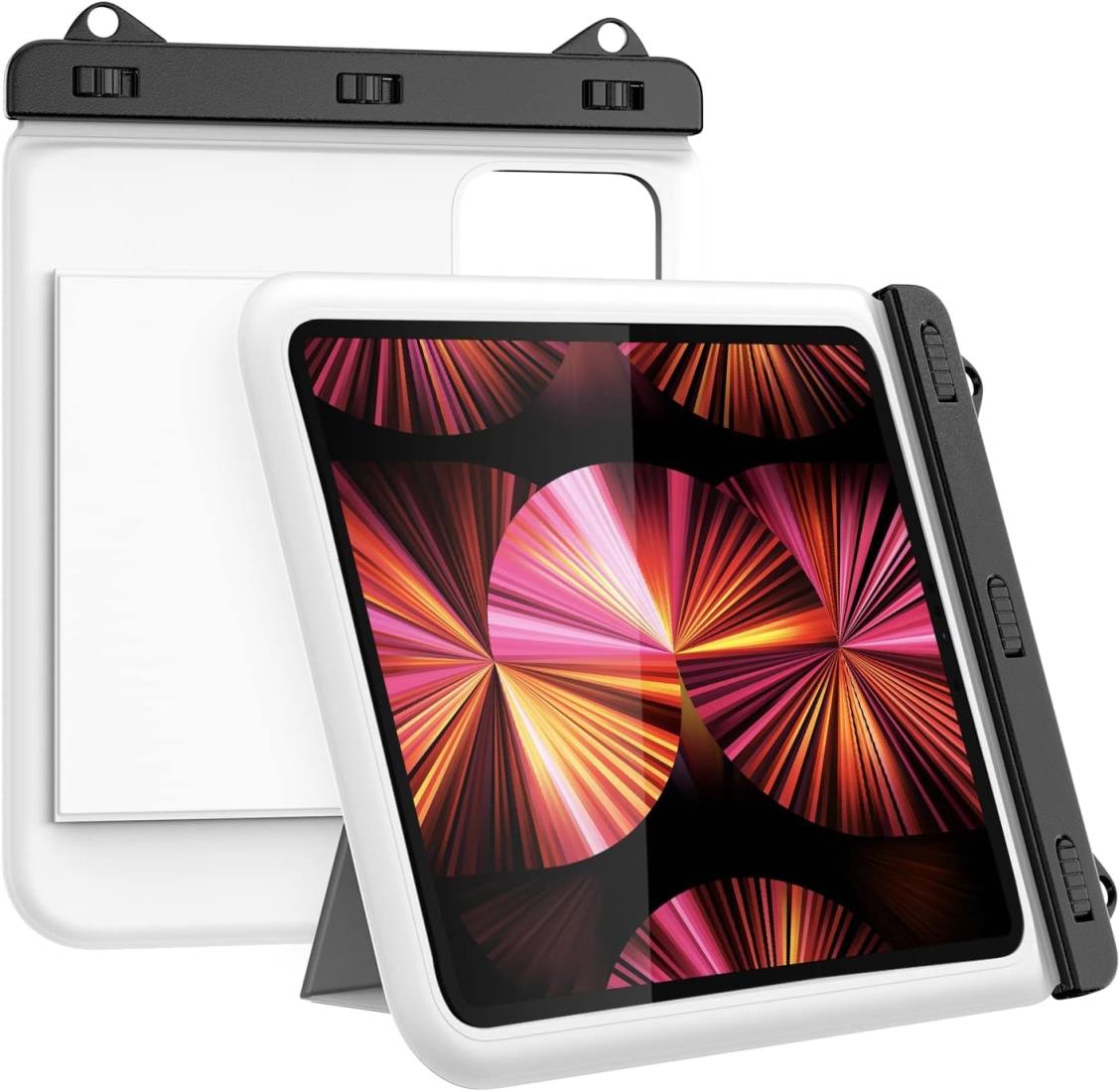 MoKo タブレット防水ケース お風呂ケース 11インチまでのタブレット用 スタンド付き 防水カバー 首掛け..