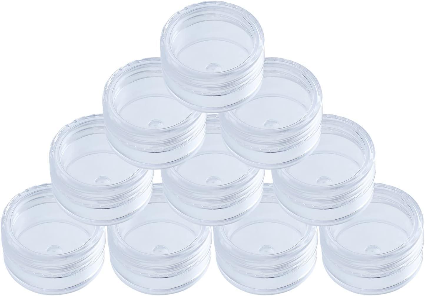 DFsucces 小分け丸ケース 15ml 10個セット プラスチック クリームケース アクセサリーケース ビーズ ネイル収納ボックス 小物用収納ボ 化粧品 詰め替え容器 透明 便利グッズ 出張 旅行用品 家庭用 (15ml-10個)