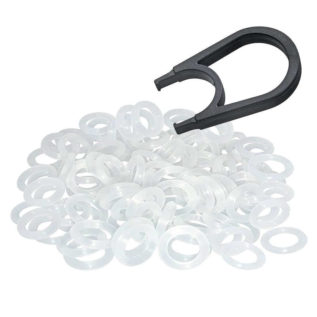 メカニカル キーボード 静音化リング 耐用シリコン O-Ring 145PCS & キーキャップ引き抜き工具 (白色)