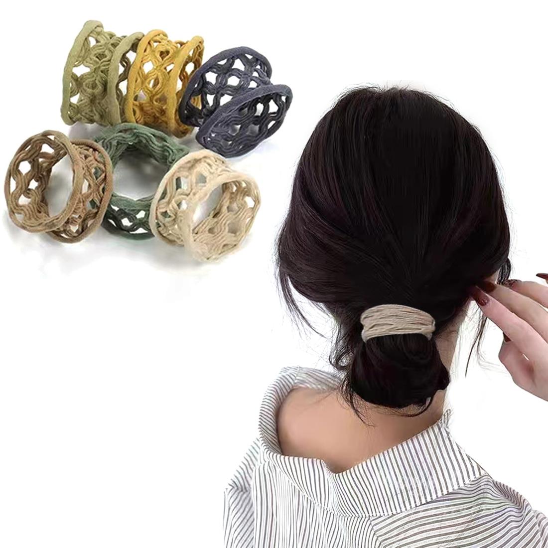 Fuyunohi 髪ゴム 跡がつかないヘアゴム 6本セット おしゃれ 高弾性 髪留め ポニーテールのヘアバンド リングゴム 髪束ね こども 大人 通勤 通学 日...