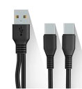 Cable Factory【 充電 Type C 二股ケーブル 1M 黒色 】 1本で USBC スマホ タブレットを2台同時に充電 TypeC Y字ケーブル 分岐ケーブル 2 in1 超便利 USBケーブル + F.Wave 調 MicroFiber お手入れ (10×10cm) TypeC 二股 (1M )