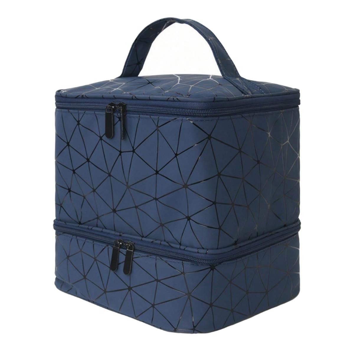 JUSTBOKU ネイル 収納 ネイルケース ネイル収納ボックス 大容量 ネイル収納ケース 持ち運び マニキュア 収納ケース ネイルバッグ ネイル入れ メイクボックス コスメボックス (ブルー)