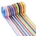 Beadthoven 10巻入り 幅6mm 10色 チェックリボン ポリエステル製 ギンガムチェック リボン 手芸用 アクセサリー DIY 手作り ラッピング 装飾 約10m/巻