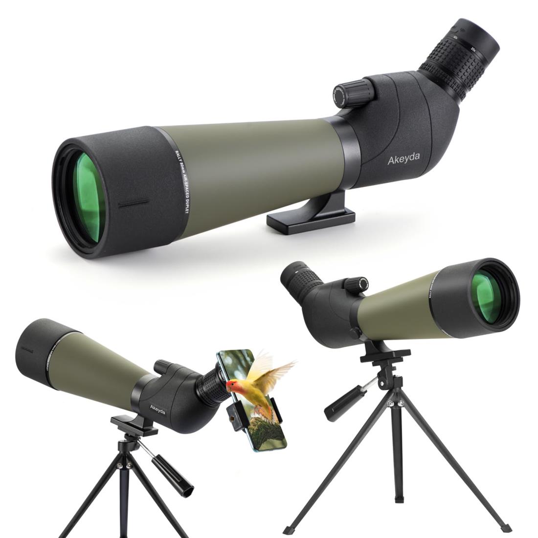 Akeyda 20-60x80mm フィールドスコープ 望遠鏡 バードウォッチング 望遠鏡 望遠鏡 高倍率 単眼きょう ..