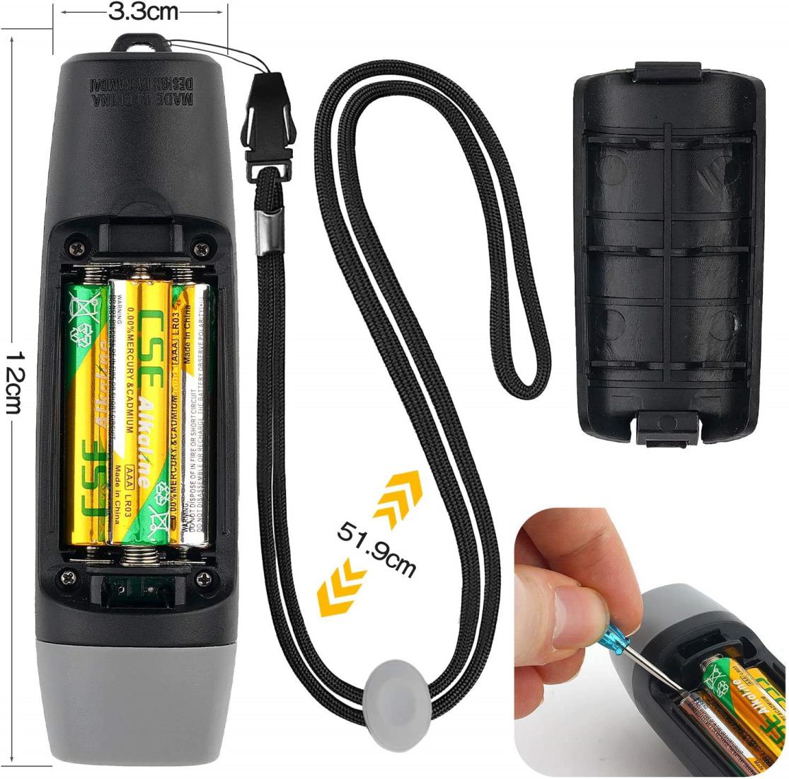 RICHJOLY 電子ホイッスル 電子笛 3段階 3種類ホイッスル 大音量 130db サッカ バスケットボール スポーツ 審判 団体競技 アウトドア 防災 防犯 登山 害獣 対策 3本AAA電池付き (緑) ps-direct-10031950 PS-Direct サンプル画像3