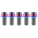 Ruifu M8x15円錐頭チタン合金M8x15mmボルトねじ 六角穴付ボルト 5個入 (M8x15mm, でレインボー)