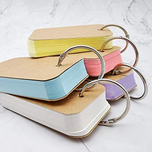 OMOTYA単語カード 単語帳 暗記カード 暗記カードリング 学習帳 テスト 単語帳 大きめ メモ帳 暗記効率..