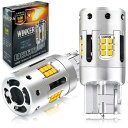 WENLE(ウエンレ) 短かい型 T20 / T20ピンチ部違い 兼用 LED ウインカー アンバー/オレンジ シングル キャンセラー内臓 冷却ファン付き 高輝度な1919CSPチップ 無極性 アルミヒートシンク搭載 高耐久性 ハイフラ防止抵抗内臓(インジケータ誤作動/ゴースト点灯防止対策) リフ
