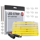 BTF-LIGHTING FCOB COB LEDテープライト 高密度 フレキシブル LEDテープライト 10M/ロール 3360LEDs 電球色 3000K 幅8mm ストリップライト DC24V 8W/m 調光可能 変形可能 切断可能 寝室 キッチン ホーム 屋内装飾 エネルギークラス A+++ 非防水 FOBライト CRI>90 336LEDs/m