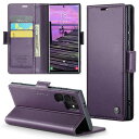 Galaxy S24 Ultra 用 ケース 手帳型 財布型 カードポケット付き ギャラクシーs24ウルトラ / docomo SC-52E / au SCG26 カバー カード収納 Uovon スマホケース 高級レザー 耐衝撃 全面保護 スタンド機能 ストラップホール付き マグネット式 · パープル