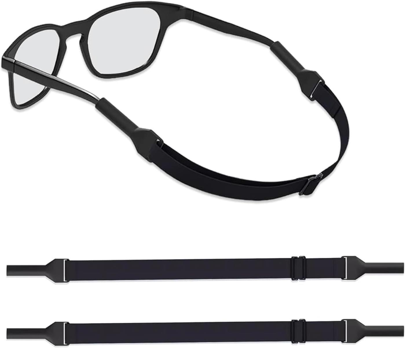 [ZXZone] 子供用メガネバンド メガネずれ落ち防止 メガネストラップ 眼鏡ずれ落ち防止バンド スポーツ眼鏡ストラップ 眼鏡バンド 調節可能 めがねストッパー めがね固定 ズレ防止 抗菌加工 2枚セット (子供用,ブラック)