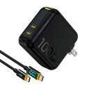 100W 充電器 AOHI PD 充電器 100W 2ポート充電器 type-c 【 PSE技術基準適合/折りたたみ式/最軽量/GaN+ 】 タイプc 充電器、MacBook Pro/Air、iPad 、iphone 14 / 15 、Dell XPS 、 Galaxy S21Ultra / S20、Pixel、PPS、ノートパソコンなど対応 LED USB Cケーブル 付き(2)