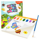 YPLUS 幼児向け水塗り絵 1-3歳 2-4歳の子供用水彩画用紙 何回でもぬれる塗り絵 筆付きの絵画手工芸ギフト 昆虫