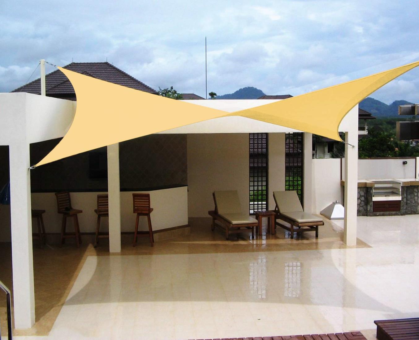 HIRARI 撥水 2M X 3M 長方形 UVカット シェード セイル 砂色