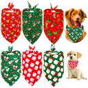 犬 バンダナ クリスマス飾り ペットバンダナ 6枚セット VIPITH 犬用 ペット用唾液タオル 簡単脱着式 サイズ調整可能 水洗い可 三角スカーフ 中型犬 大...