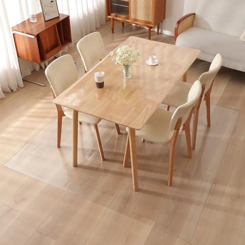 Yiwbj ダイニングマット 透明 エンボス加工 180x350cm 厚さ1.5mm 特大サイズ PVC 床保護マット クリア 撥水 ダイニングテーブル 下に敷くマット 超大判 床 保護シート 汚れ防止 お手入れ簡単 床暖房対応 滑り止め (厚さ1.5mm, 180*350cm)