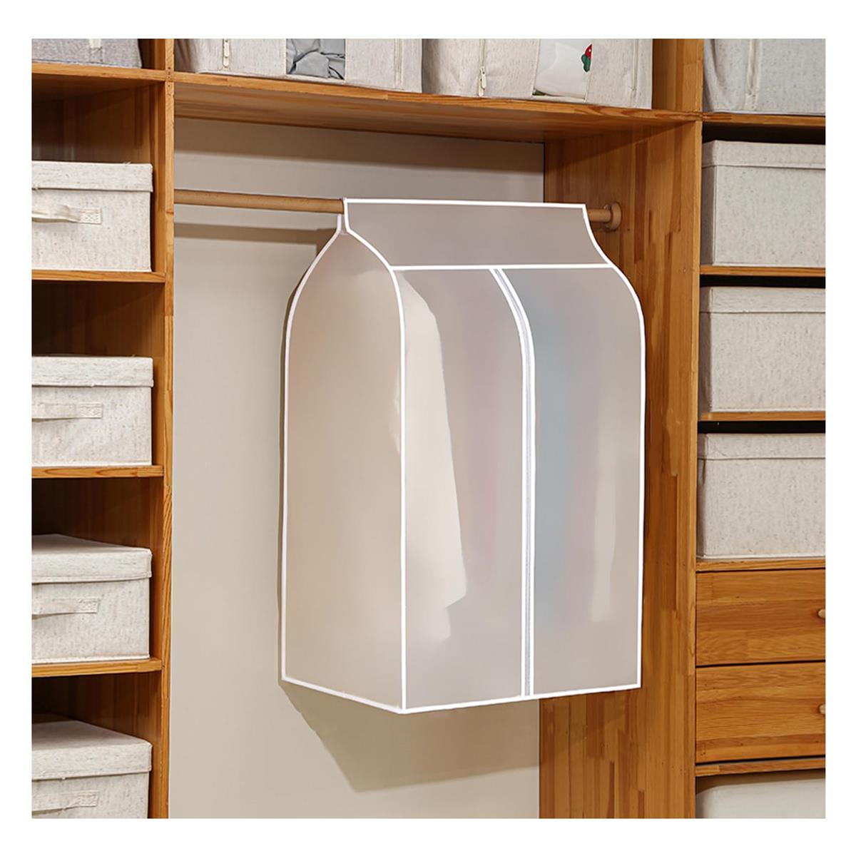 Senteria ハンガーラック カバー 洋服カバー 立体収納カバー 衣類 カバー ホコリよけカバー 日焼け防止 半透明 防塵 防水 防虫 ジッパー式 取付簡単 大容量 繰り返す使用 ビニール素材 水洗い可能 折りたたみ 部屋 60*50*90cm