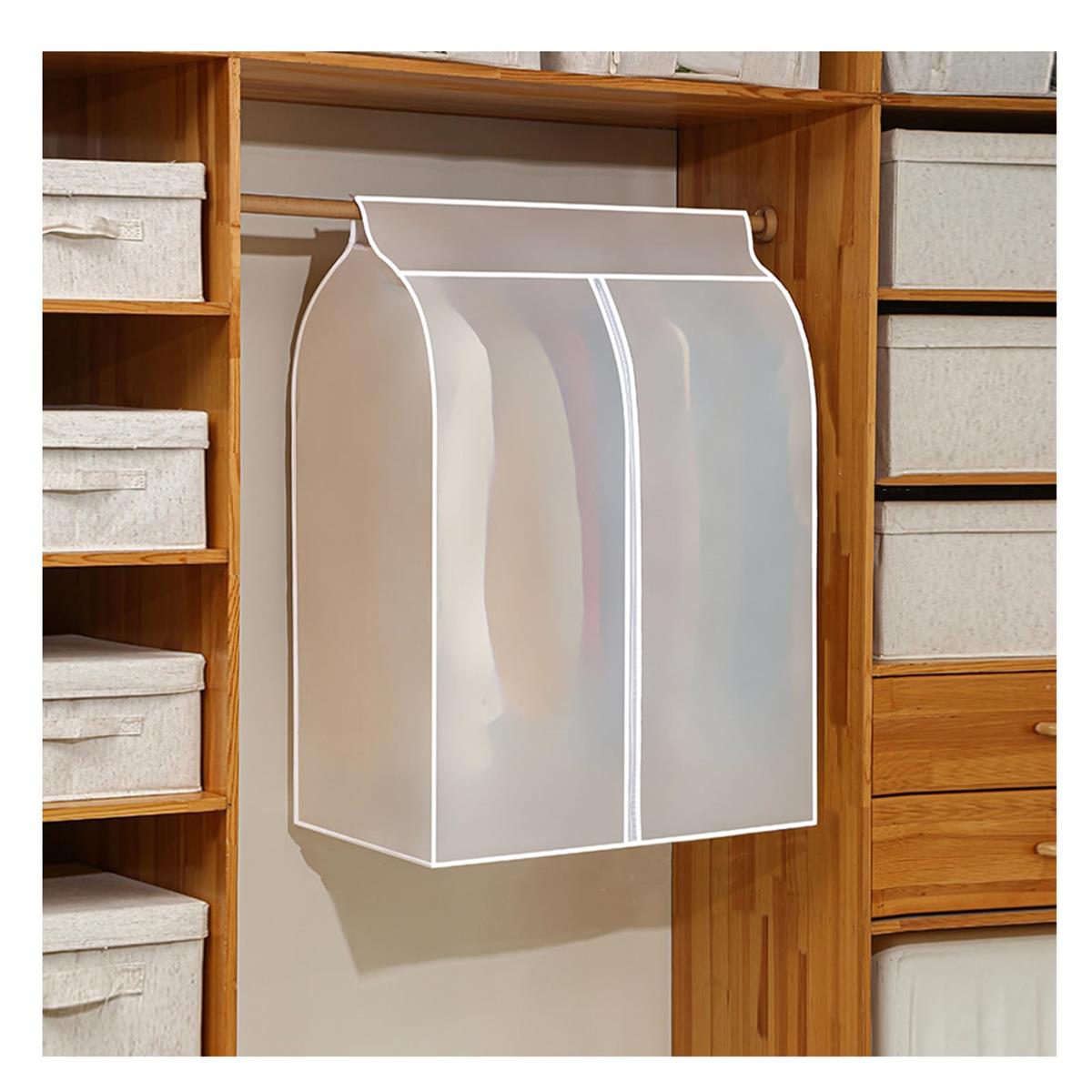 Senteria 衣類カバー 洋服カバー ハンガーラック カバー コート 衣装 カバー ホコリよけカバー 底閉じタイプ 半透明 防塵 防水 防虫 ジッパー式 吊り下げ収納 取付簡単 大容量 まとめて収納 ロングサイズ 繰り返す使用可能 ビニール素材 水洗い可能 折りたたみ 部屋 80*50*90