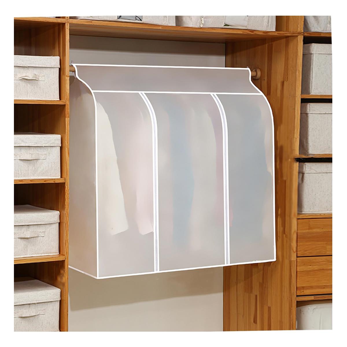 Senteria 衣類カバー 洋服カバー ハンガーラック カバー コート 衣装 カバー ホコリよけカバー 底閉じタイプ 半透明 防塵 防水 防虫 ジッパー式 吊り下げ収納 取付簡単 大容量 まとめて収納 ロングサイズ 繰り返す使用可能 ビニール素材 水洗い可能 折りたたみ 部屋 100*50*9