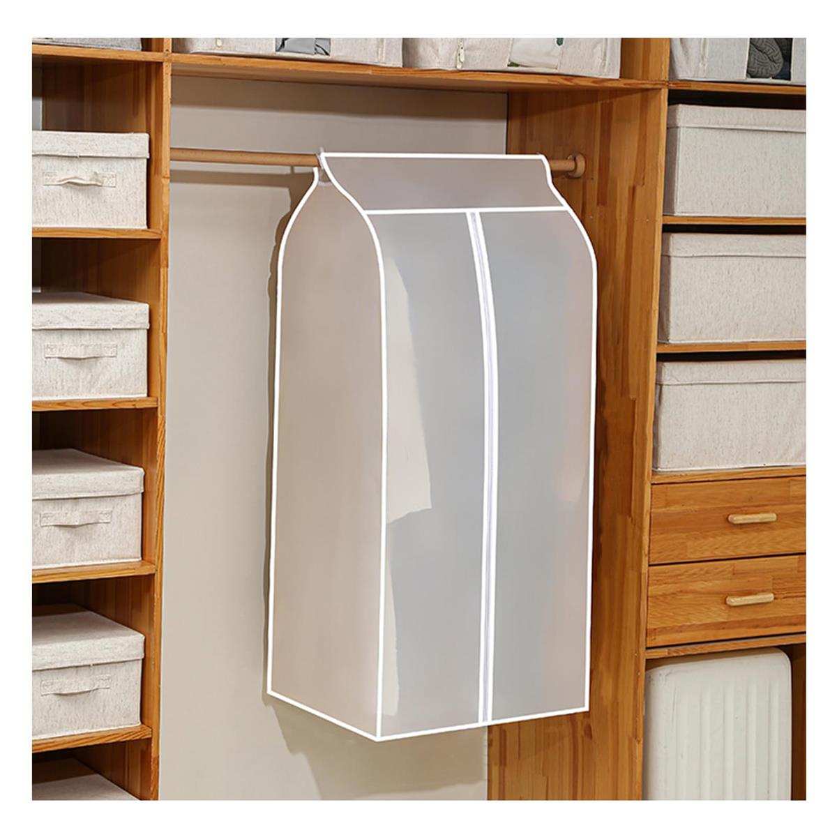 Senteria 衣類カバー 洋服カバー ハンガーラック カバー コート 衣装 カバー ホコリよけカバー 底閉じタイプ 半透明 防塵 防水 防虫 ジッパー式 吊り下げ収納 取付簡単 大容量 まとめて収納 ロングサイズ 繰り返す使用可能 ビニール素材 水洗い可能 折りたたみ 部屋 60*50*12