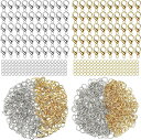 カニカン 10mm 約100個 丸カン 4mm 約200個入 セット メガネチェーン マスクチェーン グラスチェーン ネックレス ブレスレット アンクレット 金...