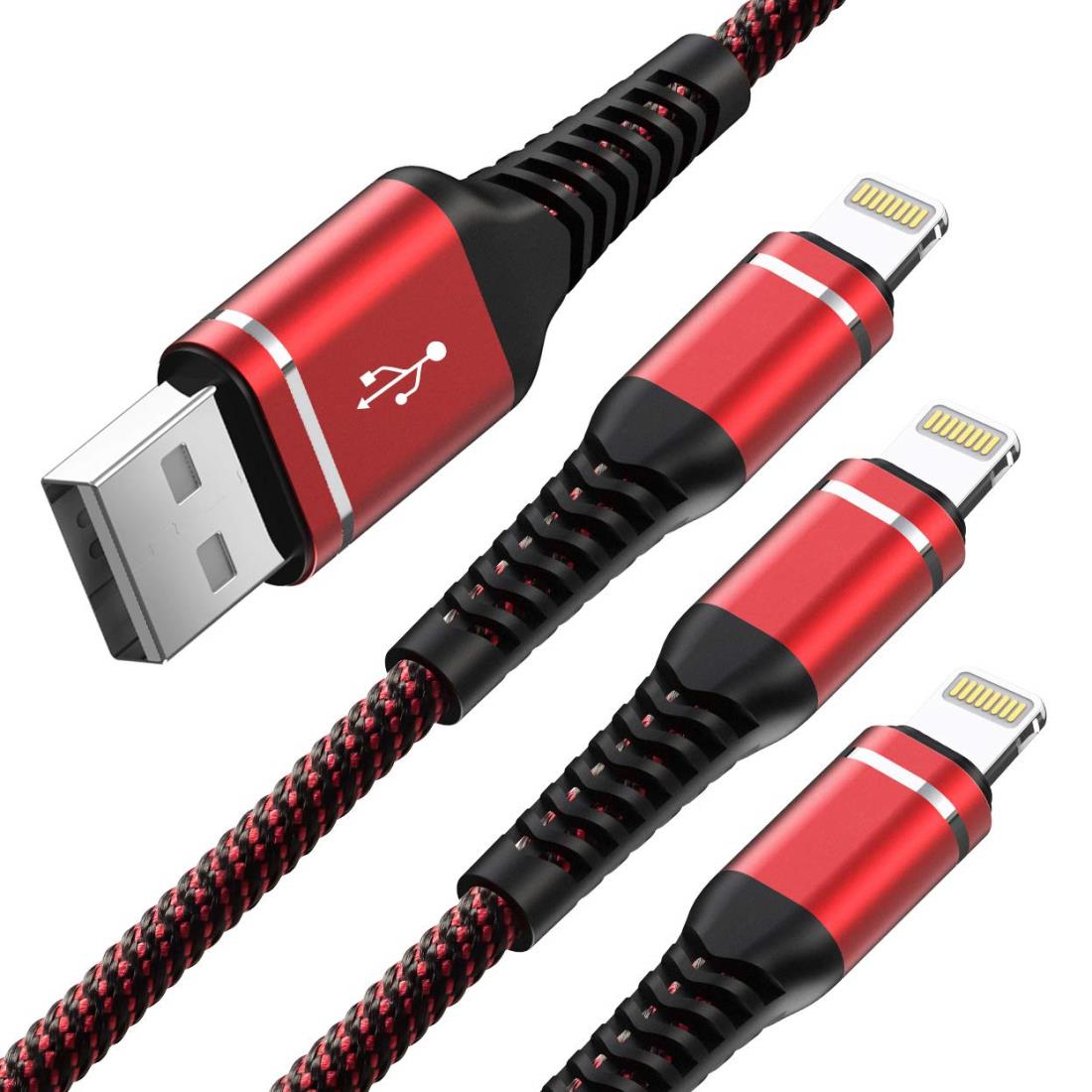 Lightning充電ケーブル 1M 3本セット アイフォン充電 USB ライトニング ナイロン ...