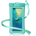SDMOLO【2024強化版】スマホ 防水ケース 【タッチ可/顔認証 】 携帯防水ケース スマホ用 IPX8防水 iPhone15/iPhone14 Pro/12/mini/X/8/7/SE/Samsung/galaxy/S10 S9 Huawei P60/Mate60 Pro/Mate50に対応 7インチ以下全機種対応 水中撮影 お風呂 海水浴など適用(グリーン)