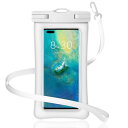 SDMOLO【2024強化版】スマホ 防水ケース 【タッチ可/顔認証 】 携帯防水ケース スマホ用 IPX8防水 iPhone15/iPhone14 Pro/12/mini/X/8/7/SE/Samsung/galaxy/S10 S9 Huawei P60/Mate60 Pro/Mate50に対応 7インチ以下全機種対応 水中撮影 お風呂 海水浴など適用(ホワイト)