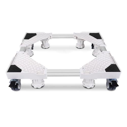 TIWOUN 洗濯機 台 洗濯機 嵩上げ 防水パン 洗濯機台 キャスター ブレーキ付き 8足4輪 ジャッキ固定 ス..