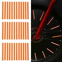 自転車 リフレクター フラッシュ 反射 スポーク ホイール 【36本入り 大容量】 夜間 サイクリング 防犯 安全 クロスバイク (オレンジ)