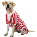 KUVEELA PET 大型犬 中型犬 犬服 犬 犬の服 ドッグウェア Tシャツ パーカー 長袖 夏 春 秋 お出掛け お散歩 汚れ予防 抜け毛予防 通気性 可愛い (レッドボーダー 3L)