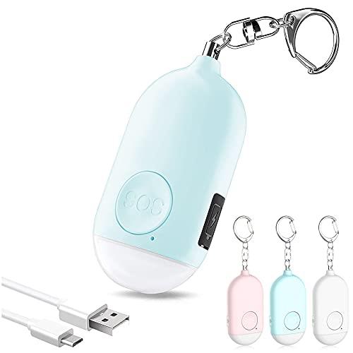 防犯ブザー LEDライト付き 防犯アラーム USB充電式 大音量130dB 防水 防犯 ブザー 小 学生 女の子 男の子 女性 大人 子供 (ブルー)