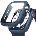 POLINK for Apple Watch用 ケース Series 10/9/8/7/6/5/4/SE2/SE 46mm PC素材 強化ガラス アップルウォッチ 保護用カバー 超薄型 高耐久 耐衝撃 高透過率 指紋防止 for Apple Watch用 カバー 全面保護 ダークブルー(2)