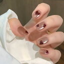 BHIDENAW ネイルチップ 24枚入 ネイルチップ ショート 春夏 ネイルチップ 人気 和風 かわいい シンプル おしゃれ 成人式 入学式 卒業式 結婚式 パーティー できます ネイルシール 花嫁ネイル 光沢 つけ爪 両面テープ ウッドスティック (愛 - H40, M)