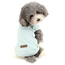 RANPHY縞柄ペット服 柔らかい 綿製Tシャツ 愛犬 小型犬 可愛い半袖 タンクトップ 両足のペット服 春夏プルオーバー 犬用 わんこ服 通気 散歩 お出かけ 吸水 速乾 ベス ト ペット用品