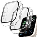 【2個入り】FALSAD Apple Watch カバーSeries10/9/8/7/6/5/4/Se2/Se 対応アップルウォッチ ケース 46mm 42mm 40mm 44mm 45mm 41mm, 防水PC素材とガラスフィルム一体型 iwatch 保護カバー, 耐衝撃 超薄型 強化 軽量 9H硬度 高透過率 全面保護(42mm クリア)(2)