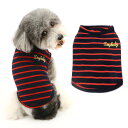 Ranphy 猫 ネコ ねこ 洋服 春夏 タンクトップ ストライプ Tシャツ ノースリーブ 犬の服、小型犬、チワワ ドッグウェア レッド L