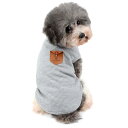 RANPHY 犬服 タンク 春 夏 タンクトップ 綿 小型犬服 ドッグウェア,グレー,サイズS