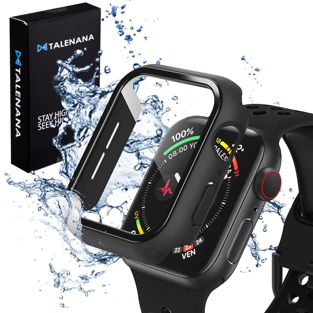 Rakuten - TALENANA Apple Watch 用 防水ケース series3/2/1 42mm アップルウォッチ保護カバー ガラスフィルム 一体型 防水 防塵 PC素材 タッチ感良好 アップルウォッチ 用 カバー 全面保護 高透過率 指紋防止 衝撃吸収 ブラック